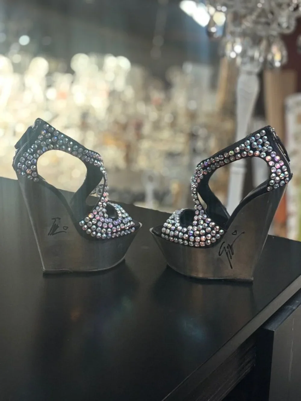Giuseppe Zanotti Platforms with Crystal Signed By Giuseppe